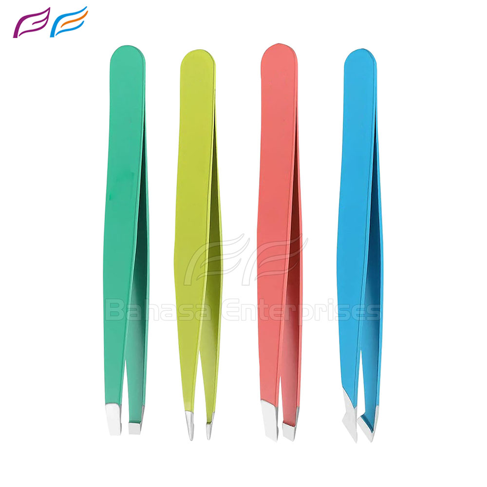 4Pcs Fine Eyebrow Tweezer Set